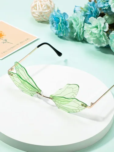 Vista 8 de 7 gafas de sol con forma de libélula y mariposa para mujer 7 unidades Multicolor M