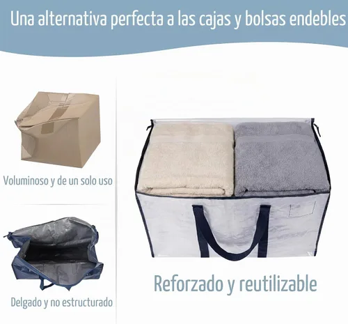 Vista 5 de VENO - Paquete de mudanzas, cajas de almacenamiento para embalaje universitario con tapas alternativas, para dormitorio, extragrande, asas