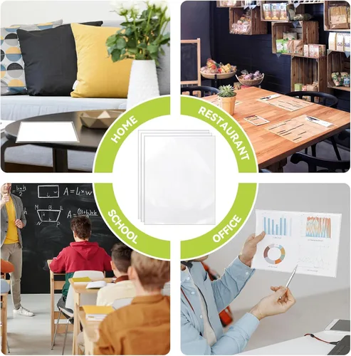 Vista 5 de VOKOY - 50 paquetes de fundas de plástico sin agujeros de 8.5x11 pulgadas para papel, fundas transparentes de tamaño carta resistentes para hojas