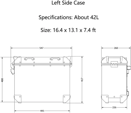 Vista 6 de Fundas laterales de aluminio 42L+36L para BMW F750GS / F850GS 2019-2022, caja de equipaje con soporte de montaje y cerraduras de seguridad
