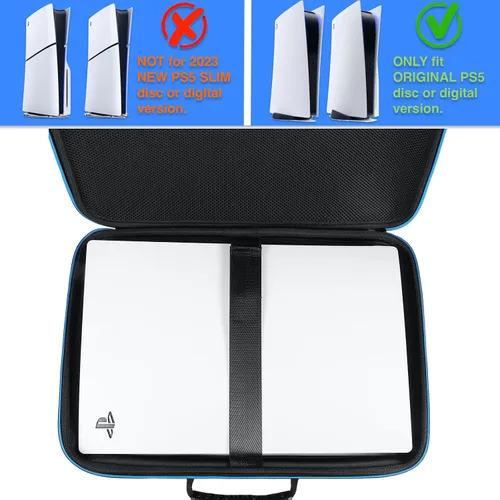 Vista 3 de Hard Shell Carrying Case Compatible with PS5, Protective Travel Bag Holds PlayStation 5 Console, DualSense Controllers, Base and Other Accessories