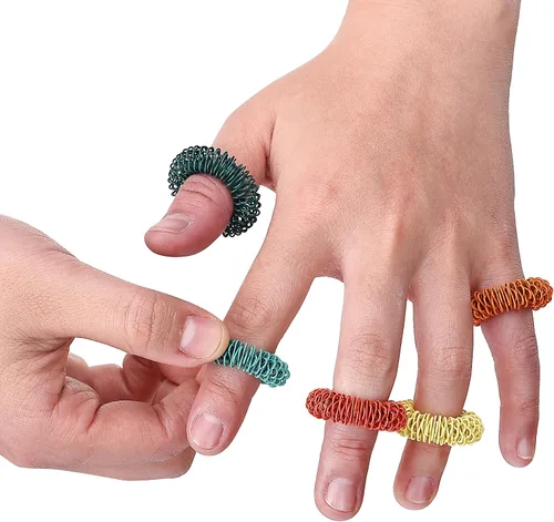 Vista 7 de Mr. Pen- Anillos sensoriales con puntas, paquete de 10, coloridos Stress Relief Fidget Sensory Toys, Fidget Ring for Anxiety, Massager