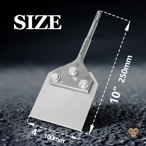 Vista 2 de Monkey King Bar - Sds Plus Bits de 4 pulgadas de ancho - (4 x 10 pulgadas) SDS Plus - Rascador de piso de mango corto con quita Thinset compatible