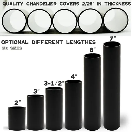 Vista 4 de GooChan Fundas de vela de plástico negro de 2, 3, 4, 6, 7 pulgadas, fundas para enchufes de araña, juego de 12 cubiertas para enchufes de base