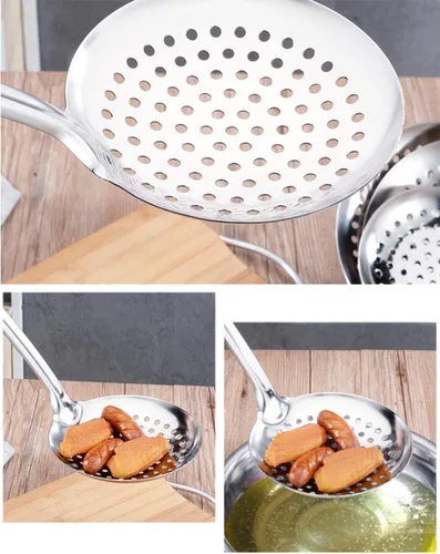 Vista 4 de Tenta Kitchen Desnatador del acero inoxidable del diámetro el 12CM/cucharón ranurado de la cuchara/del colador con la manija a prueba de calor