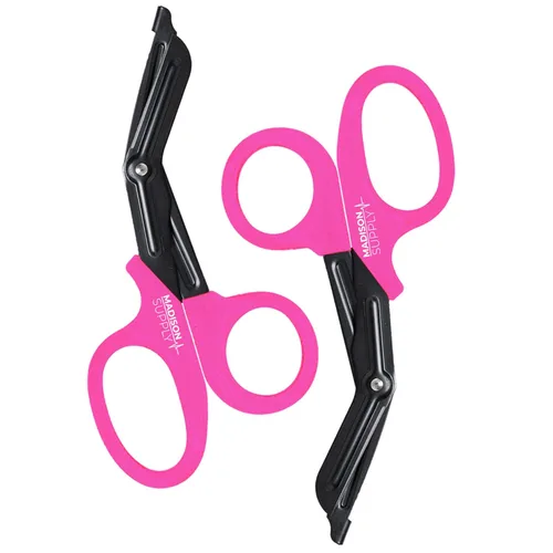Vista 8 de Madison Supply Tijeras de enfermera de acero inoxidable de alta calidad de 7.5 pulgadas - Cuchillas revestidas antiadherentes Tijeras médicas