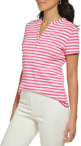 Vista 2 de Calvin Klein Cuello redondo y manga corta a rayas para mujer