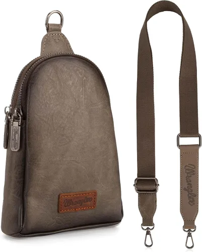 Vista 5 de Wrangler Bolso bandolera para mujer con correa desmontable, gris claro (A-Light Gray)