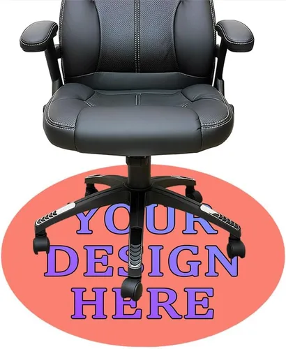 Vista 32 de Tapete redondo personalizado para silla de escritorio de oficina, diseño de tu propio logotipo de foto, texto, alfombrillas circulares