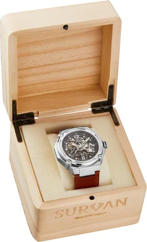 Vista 8 de SURVAN WatchDesigner Mens Watch New Releases Hollow Out Automatic Mechanical Watch for Men