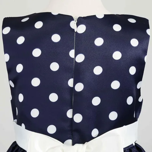 Vista 5 de Vestido vintage de lunares para niñas pequeñas vestido de princesa Rockabilly Dot para niñas blanco 5-6 años
