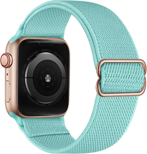 Vista 33 de OXWALLEN - Correa elástica Solo Loop de nailon y de tamaño XL, compatible con Apple Watch de 38 mm y 40 mm, correa trenzada, deportiva, ajustable