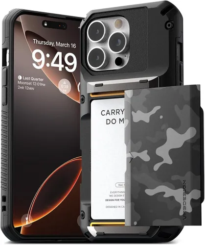 Vista 34 de VRS DESIGN Damda Glide Pro - Funda para iPhone 12 Pro Max, con [4 tarjetas] Premium Robusta [Semiautomática] Funda para tarjeta de crédito