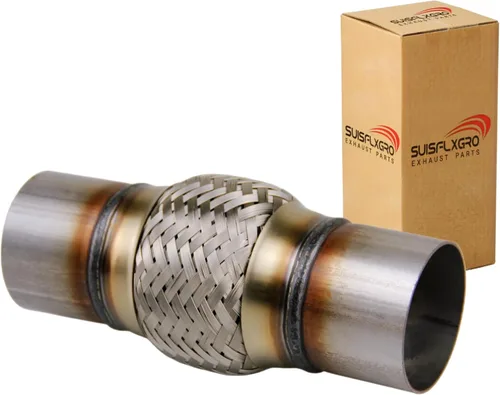 Vista 10 de Tubo Flexible de Escape SUISFLXGRO Universal Tipo 100% Acero Inoxidable Para Carga Pesada y Autos (1 PC, 2X8X12)