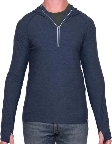 Vista 3 de MERIWOOL Sudadera con capucha para hombre, ligera, de lana merina, manga larga, térmica