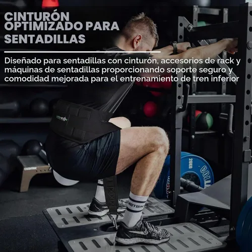 Vista 6 de Cinturón para cinturón para sentadillas, cinturón de inmersión con peso, resistente con soporte estructurado de espalda y compatible con máquina