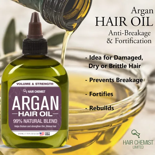 Vista 3 de Hair Chemist Aceite para el cabello Volumen y Fuerza - Aceite de Argán 7.1 oz.
