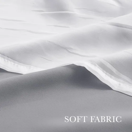 Vista 3 de PONY DANCE Cortinas Opacas con Superposición de Gasa, Cortinas de Doble Capa con Aislamiento Térmico Mix & Match para Oscurecer Habitaciones