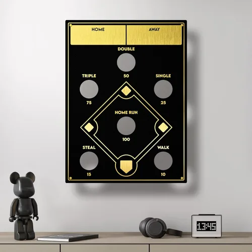 Vista 3 de Juego de lanzamiento de sacos de frijoles de béisbol, montado en la pared, juego de béisbol de interior para decoración de sala