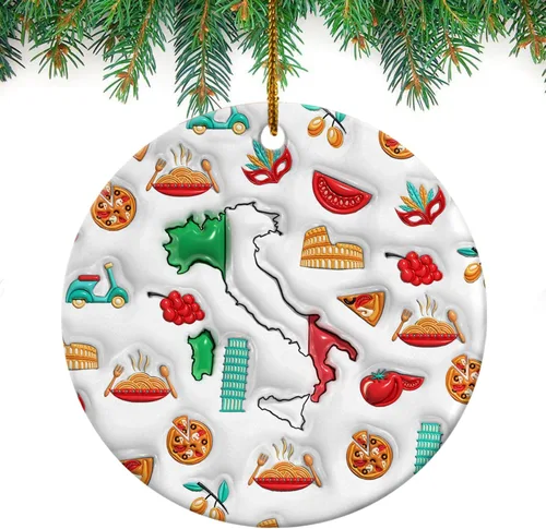 Vista 55 de Lotacy Bandera argentina argentina de Navidad de cerámica 2D impresa adorno con símbolos, decoración del hogar argentina regalos para hombres