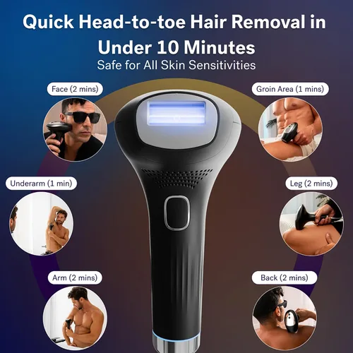 Vista 2 de MICHAEL TODD Beauty - LUMOS - Depilación láser IPL para mujeres y hombres, tecnología CoolMax de 50 °F, 999.999 flashes, 3 en 1 con sensor de piel