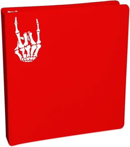 Vista 2 de Calcomanía de mano de cuernos de diablo de esqueleto, cuaderno para coche, portátil, 5.5 pulgadas (blanco)