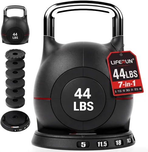 Vista 12 de LIFERUN Pesa rusa ajustable, pesa rusa de 22.5/44 libras con 7 niveles