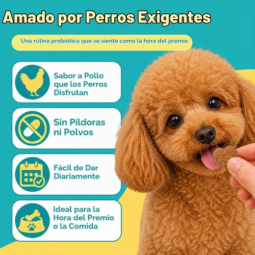 Vista 6 de Woyamay Probióticos para perros, probióticos masticables para perros, apoyo intestinal y digestivo