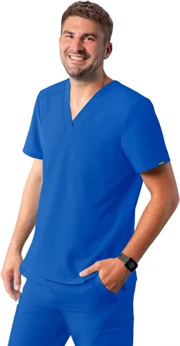 Vista 12 de Adar Addition Scrubs para hombre - Camiseta médica clásica con cuello en V Negro
