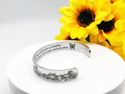 Vista 251 de Pulseras inspiradoras para mujer, joyería de acero inoxidable, con refranes, pulsera motivacional con mensaje oculto, pulseras grabadas para mejor