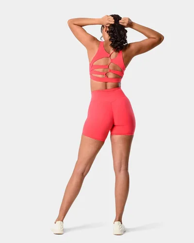 Vista 5 de Kamo Fitness Featherlite Enhance - Pantalones cortos de ciclismo para mujer, 6 pulgadas, sin costuras frontales, suaves, ligeros, levantamiento