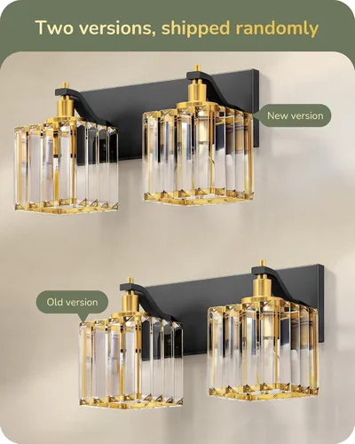 Vista 5 de EDISHINE Lámparas de baño, accesorios de iluminación de tocador de baño de cristal sobre el espejo, 2 luces de tocador para baño, tocador, base E26