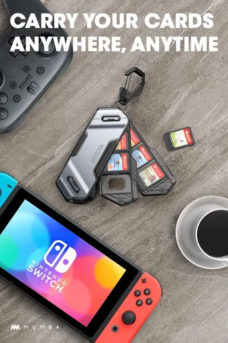 Vista 32 de Mumba 12 Game Card Case Holder for Nintendo Switch Game Cards, Portable and Exquisite Protective Hard Shell with 4 Layer Rotatable Holder for