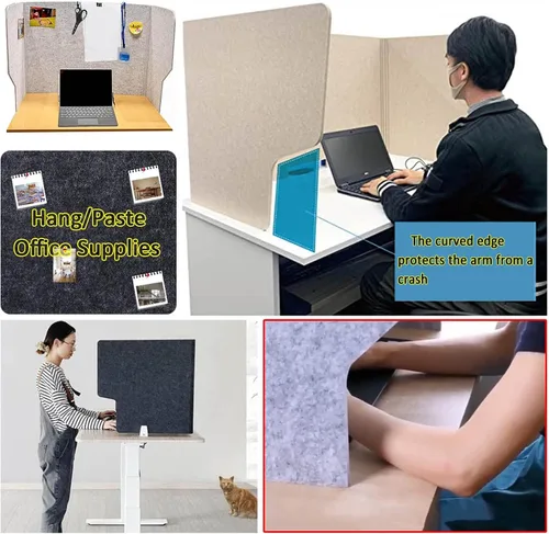 Vista 5 de LIGUOYI Panel de privacidad de escritorio para escritorios de estudiantes, separadores de escritorio con amortiguación de sonido, panel