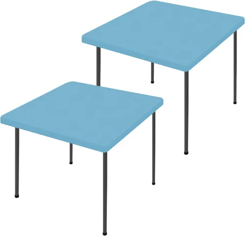 Vista 64 de Moosfor Paquete de 2 manteles rectangulares de elastano de 4 pies, elásticos y ajustables para pícnic, cubierta de mesa de patio elástica y lavable