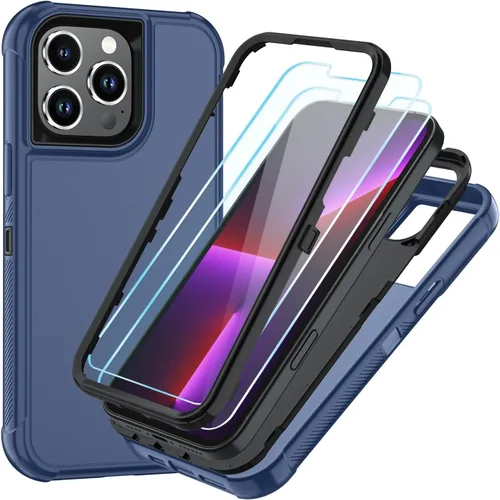 Vista 10 de SunStory Funda compatible con iPhone 11 con protector de pantalla HD, 3 capas de alta resistencia de cuerpo completo, funda protectora híbrida 3