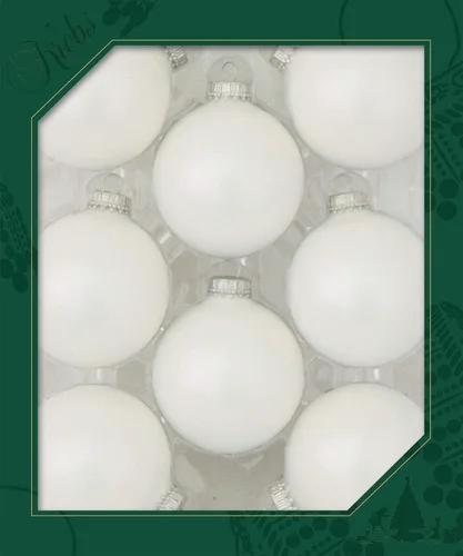 Vista 11 de Christmas By Krebs Adornos de bola de Navidad de vidrio sin costuras de diseñador hechos en EE.UU., 2 5/8" (67mm), 8 piezas