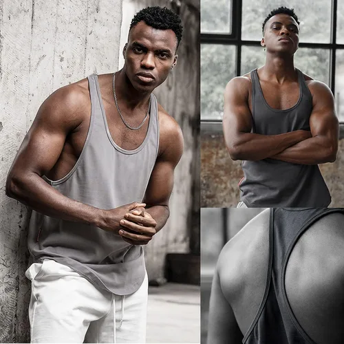 Vista 3 de LecGee 3 paquetes de camiseta sin mangas para hombre, camiseta sin mangas para gimnasio y culturismo