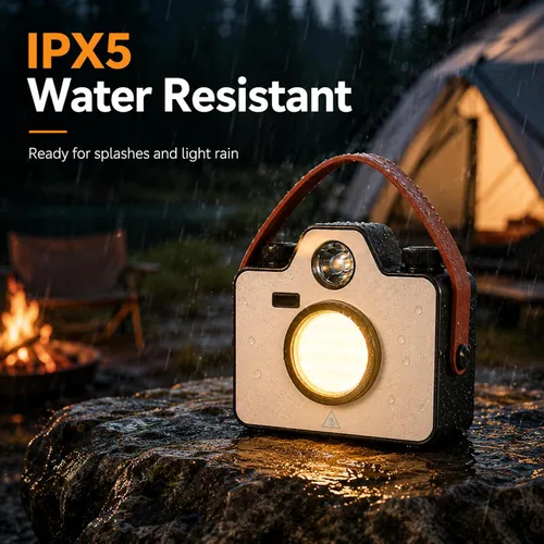 Vista 7 de Luces LED de camping portátil, luces a pilas, brillo y color ajustables, linterna recargable con magnética, IPX5 impermeable, luces de tienda