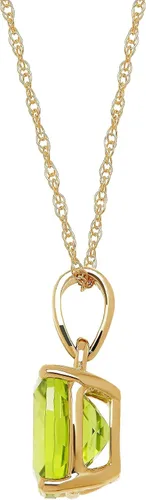 Vista 2 de Collar con colgante solitario con piedras preciosas en oro de 14 quilates