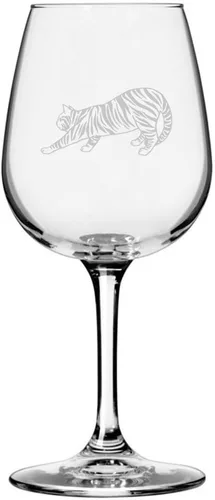 Vista 129 de Copa de vino de 12.75 onzas con temática de gato abisinio grabada para todo uso