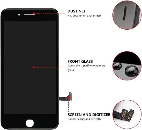 Vista 2 de iPhone 8 Plus de repuesto de pantalla negra para iPhone 8 Plus, pantalla LCD y pantalla táctil digitalizador, conjunto completo con kit
