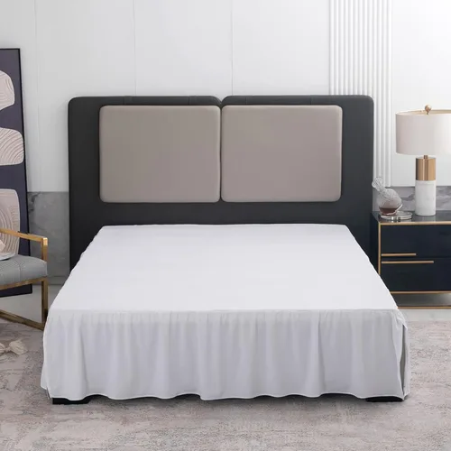 Vista 14 de TSUTOMI Falda de Cama Negra Tamaño Twin con Volantes y Esquinas Divididas, Falda de Cama Twin Caída de 12 Pulgadas, Falda de Cama Tamaño Twin Negra