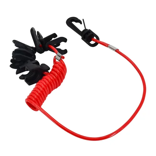 Vista 2 de Llaves universales de interruptor de parada de seguridad para barco, 11 unidades con cordón compatible con Yamaha Tohatsu Suzuki compatible