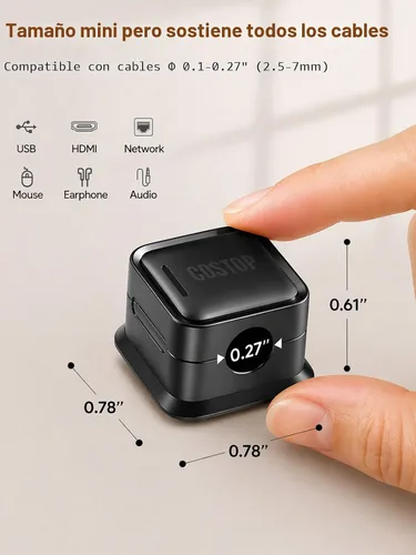 Vista 6 de Paquete de 8 Organizadores de Cables con Soporte, Costop Fuerte Adhesivo Magnético para Gestión de Cables de Escritorio, Fácil de Abrir, Organiza
