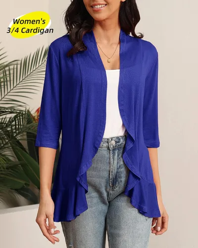 Vista 5 de Argstar Cárdigan de manga 34 para mujer (S-3XL)