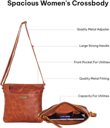 Vista 73 de VALENCHI Real Genuine Leather Women's Crossbody Purse/Bag With Adjustable Strap