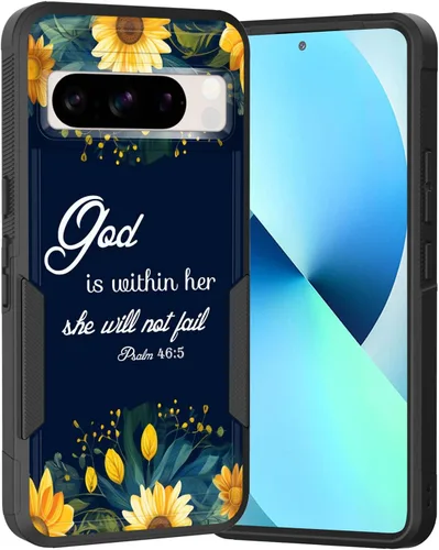 Vista 146 de Funda para Pixel 6A, Híbrida de Doble Capa de Servicio Pesado Resistente a Prueba de Golpes PC Duro + Funda Protectora de Silicona Suave para Google