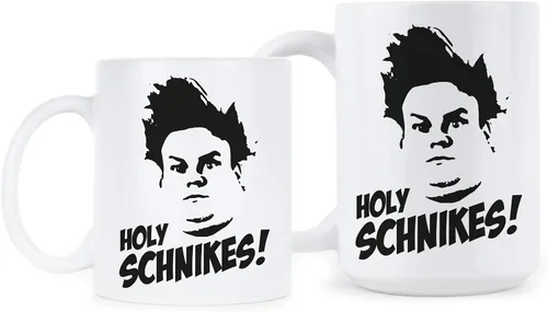 Vista 2 de We Got Good Holy Schnikes - Taza de café Farley, diseño de Tommy Boy