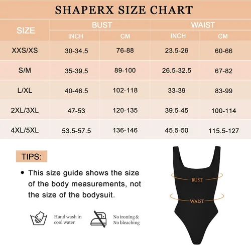 Vista 5 de SHAPERX Body para mujer con control de abdomen, sin mangas, sin costuras, moldeador de cuerpo
